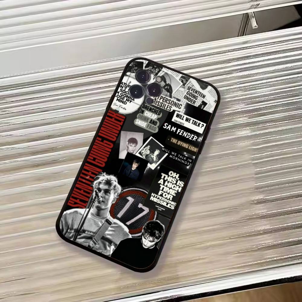 Custodia per Telefono Singer S-Sam Fender Per iPhone 17,16,15,14,13,12,11 Plus,Pro Max,XS,Copertura Nera Morbida