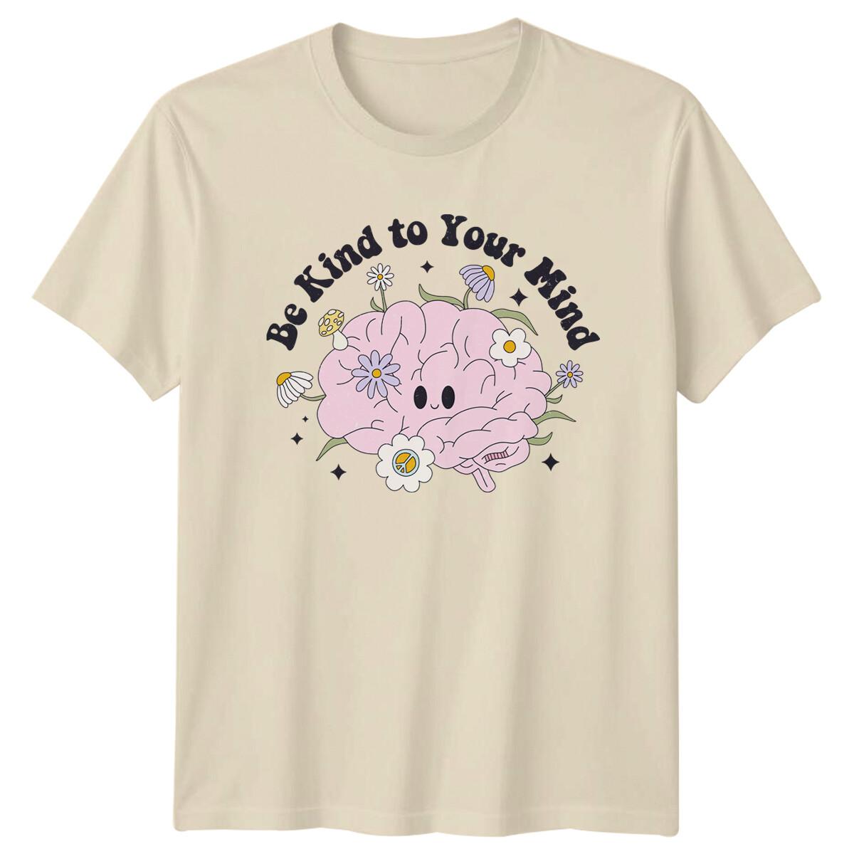 Be Kind To Your Mind Mental Health Brain T-Shirt Groovy Style XXXL
