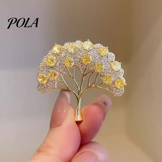 Brooch Pin, Wishing Tree Design Lapel Pin with Sparkling Layered Rhinestones, Hollow Branches Badge for Suits Coats Cheongsam Banquets