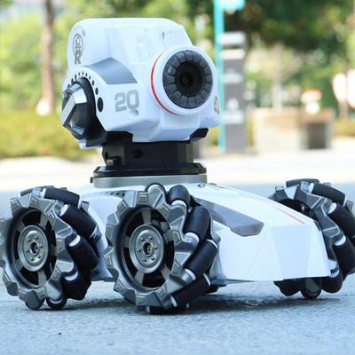 2.4G Adjustable Remote Control Tank White Tank Vehicle 3-Head Children Rc Soft Bullet Shooting Bubble Car Toys Gifts Boy
