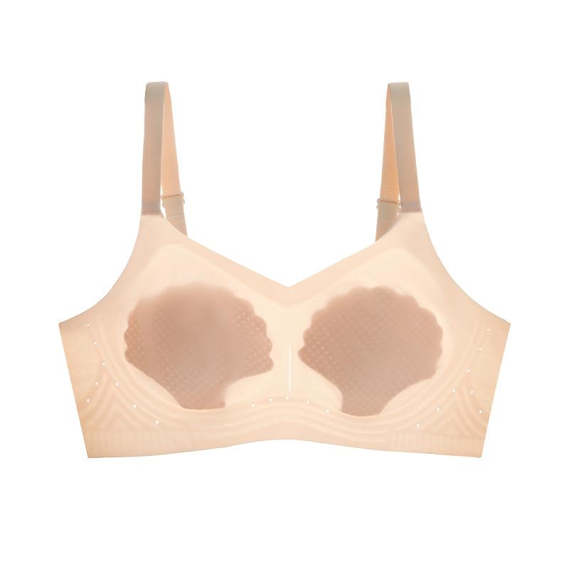Shell Cup Ice Silk Ultra-thin Crystal Cave Cup Traceless Soft Support Breathable Thin Bra