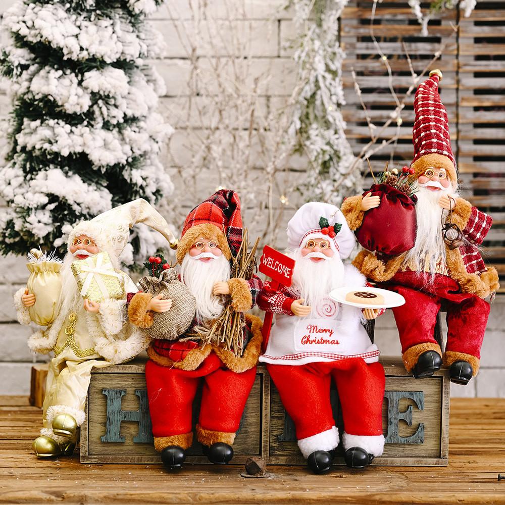 Santa Adorable Sitting Claus Doll Unique Christmas Ornament Perfect For Holiday Decor