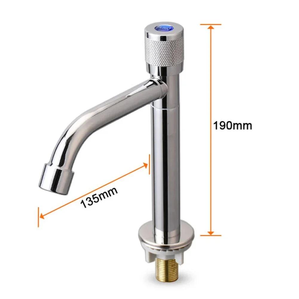 

Chrome Cold Basin Tap Rotatable Nozzle Easy Installation Flexible Flow Direction Hassle-free Setup For Kitchen Use