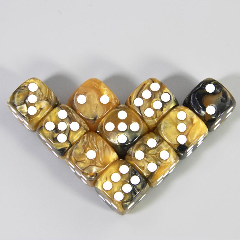 16mm Rounded Corner Dice 10pcs Mixing Colors Game Dice for Table Game Math Teching