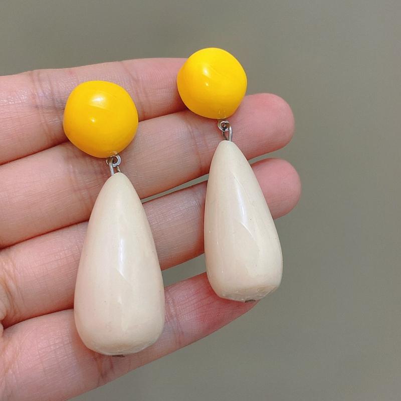 Adorables Boucles d'Oreilles Clips en Acrylique Fleur Pour Femmes Bohème Coréen Grand Géométrique Rond Carré Long Pendant Boucle d'Oreille Clip Bijoux