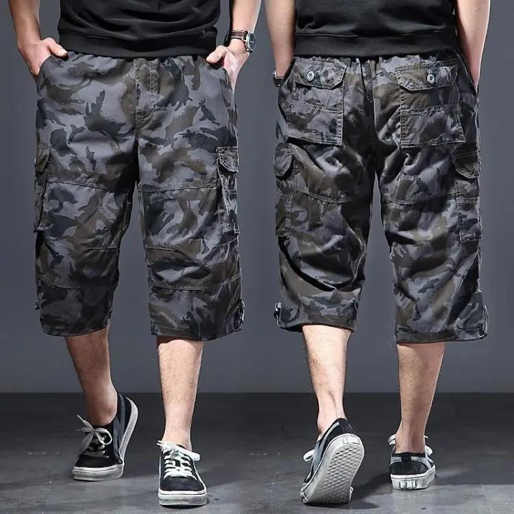 Pantaloncini cargo da uomo, estivi, larghi, casual, con elastico in vita, grandi dimensioni, pantaloni da jogging all'aperto, tendenza, multi tasche