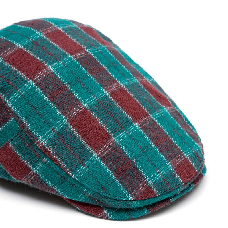 Fargerutete fremoverlue dame herre høst vinter spisslue stort hode beret