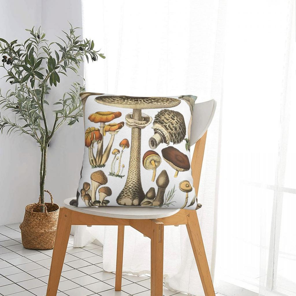Mushroom Mycology Fungi Foraging Mushroom Whisperer Pillowcase Cushion Cover Decorations Throw Pillow Case Cover Home