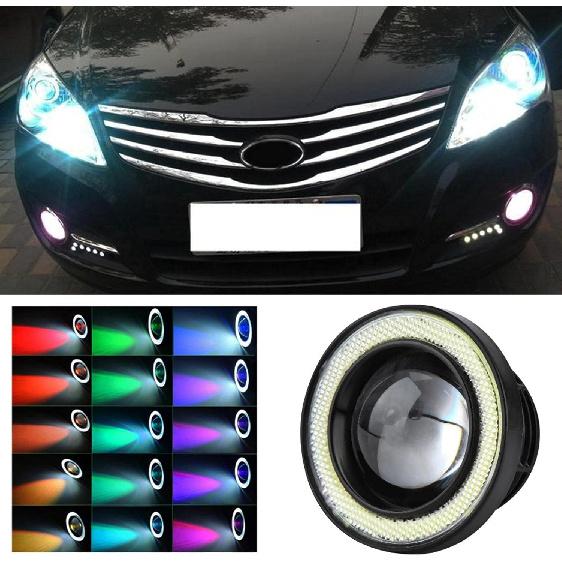 30W RGB Car Angel Eye Fog Light, Angel Eyes, Round COB LED Lamp, Angel Eye Fog Lamp, Lighting Accessories COB Fog Lamp Car Fog Light, COB Halo