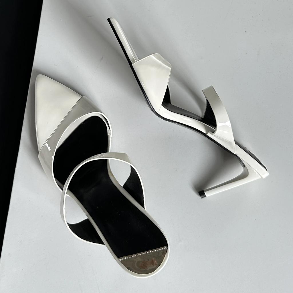 Sommer Dünne High Heels Damen Hausschuhe Mode Schmaler Riemen Spitz Zehenbereich Stripper Bankett Sandalen Pantoletten Schuhe