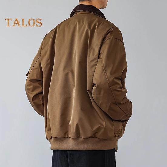 Herrenjacke mit Revers, langen Ärmeln, Farbblock-Design, einreihig, mit Knöpfen, Mantel mit Taschen, lässige Oberbekleidung