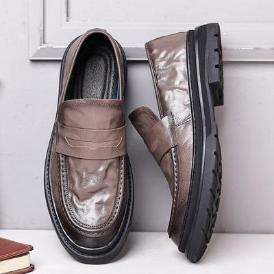 Frühling erste Schicht Schafleder Herren Business Casual großer Kopf Lederschuhe echtes Leder Kleiderschuhe Britischer Stil Herrenschuhe Einzelne Schuhe weich
