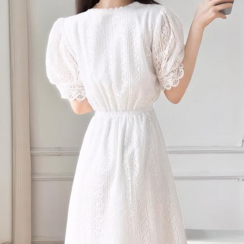 La Chapelle French Style Short Sleeve Lace Dress