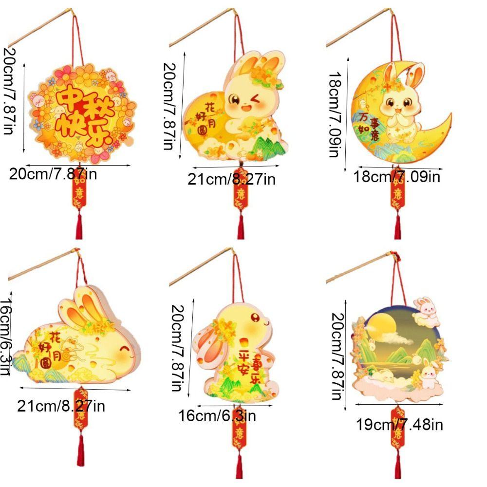 Cartoon Mid-Autumn Festival Lantern Glowing Lantern DIY Material Package Rabbit Lanterns  Gifts