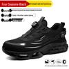 High-Top Safety Shoes with Rotating Button, Anti-Smash, Anti-Puncture, Wear-Resistant, No-Tie Laces