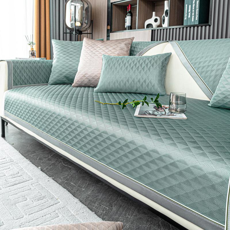 Ice Silk Sofa Cushion Summer Seat Cushion for Summer Summer Cool Pad Non-Slip Leather Sofa Cover Backrest Cover Towel