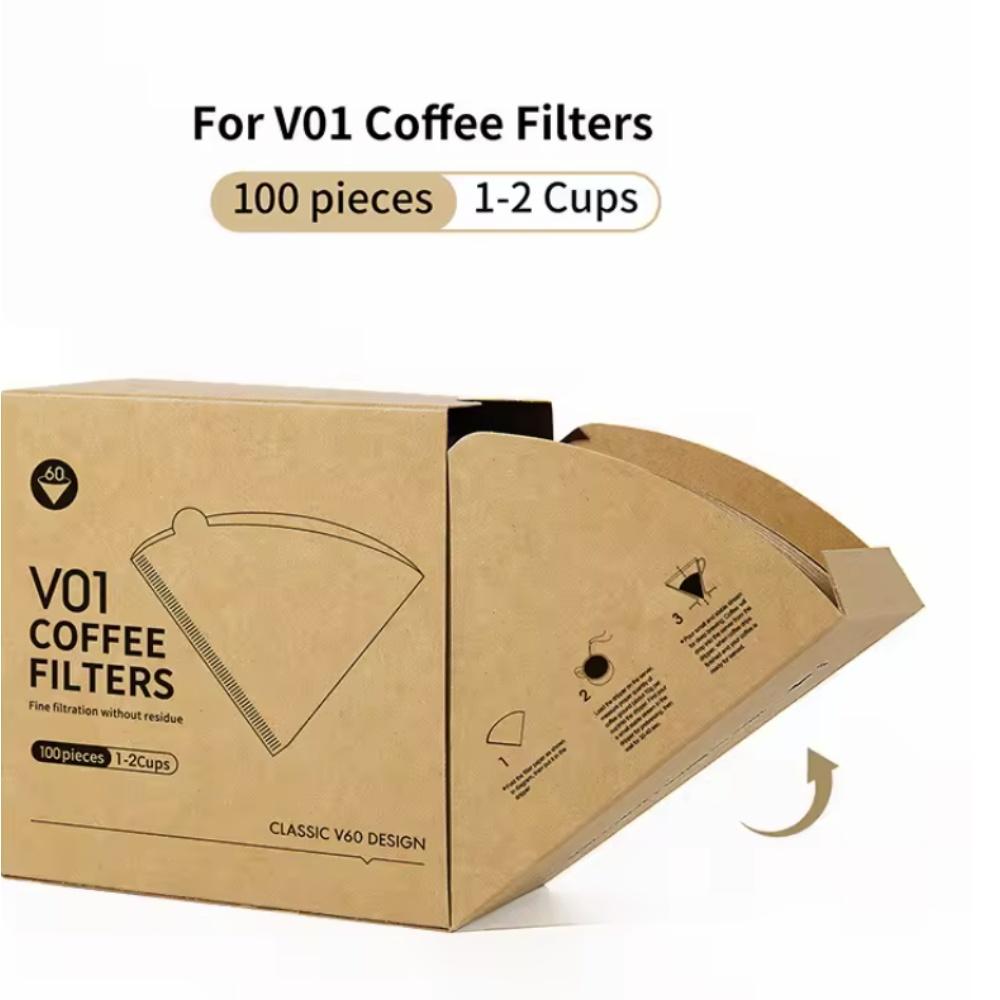 

100pcs Disposable Coffee Paper Filters Compatible with Cuisinart Coffee Maker Pre-folded Natural Unbleached Coffee Filters