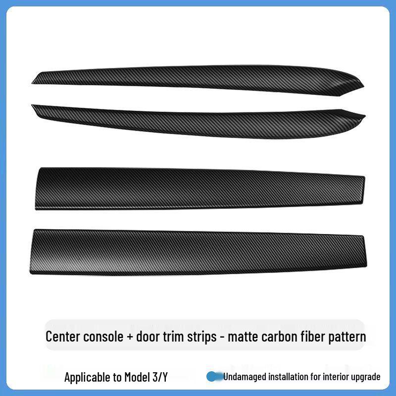 Carbon Fiber Decor Strips for Tesla Model 3/Y Dashboard & Console Protection
