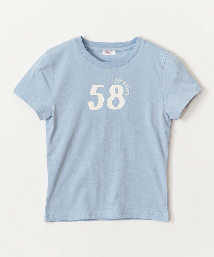 TAKEASY Women'S No. 58 Logo Short Sleeve (Sky Blue)