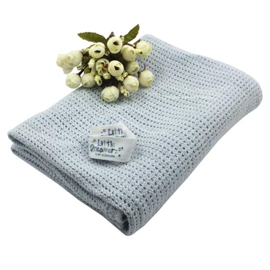 

Детские мягкие теплые хлопковые однотонные вязаные крючком прямоугольные одеяла для новорожденных светло-синий