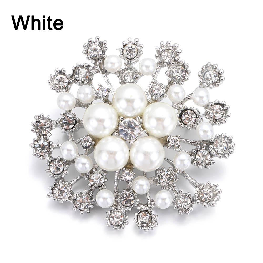Fashion Accessories Wedding Dress Women Flower Brooches Pins Crystal Rhinestone Jewelry Pearl