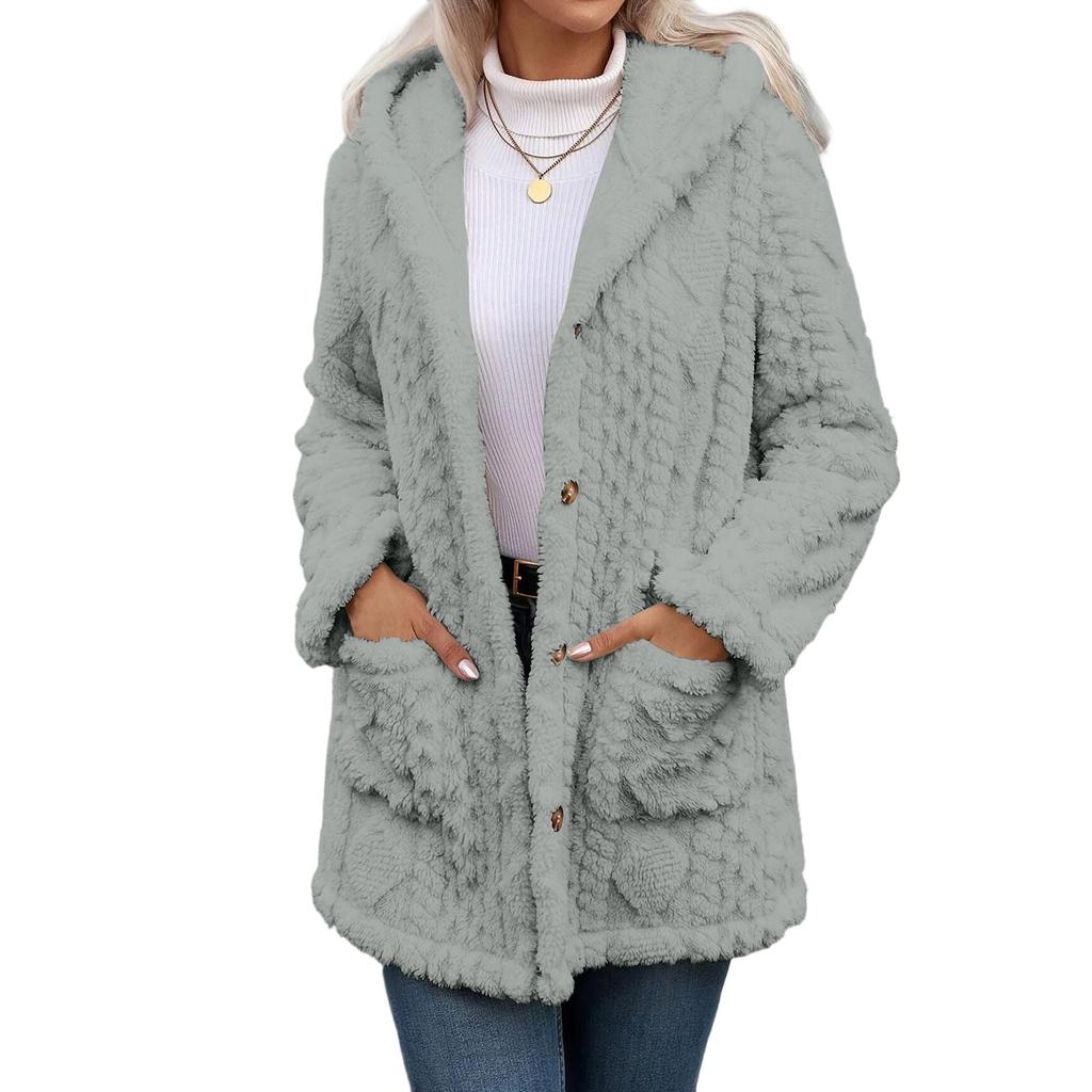 Womens Winter Coats Warm Plush Jackets Open Front Long Sleeve Cardigan Trendy Fuzzy Outerwear