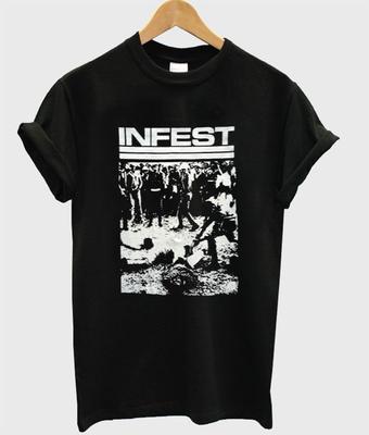 Infest Retro-T-Shirt, brandneues Shirt, Musikband Rock Punk Metal Goth, Unisex-T