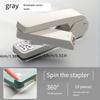 Rotating Stapler, Mechanical Desktop Stapler, Foldable Design, ABS Plastic, Flat Crown Shape, Labor-saving and Multifunctional