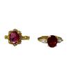 Red Oval Dove Egg Retro Gold Ring: Women's High-End Stackable Index Finger Band