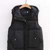 Fat MM Thick Down Cotton-padded Jacket Vest Women Fall/winter Joker Collar Vest.