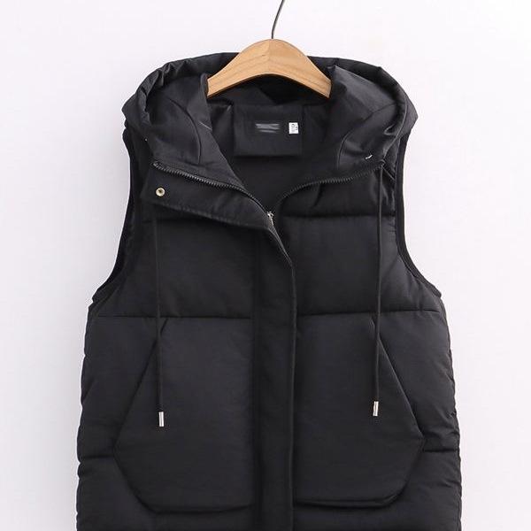 Fat MM Thick Down Cotton-padded Jacket Vest Women Fall/winter Joker Collar Vest.