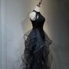 Black Sequined Evening Dress Dress Women's 1011 New Dress Trailing Party Host Adult Evening Dress One