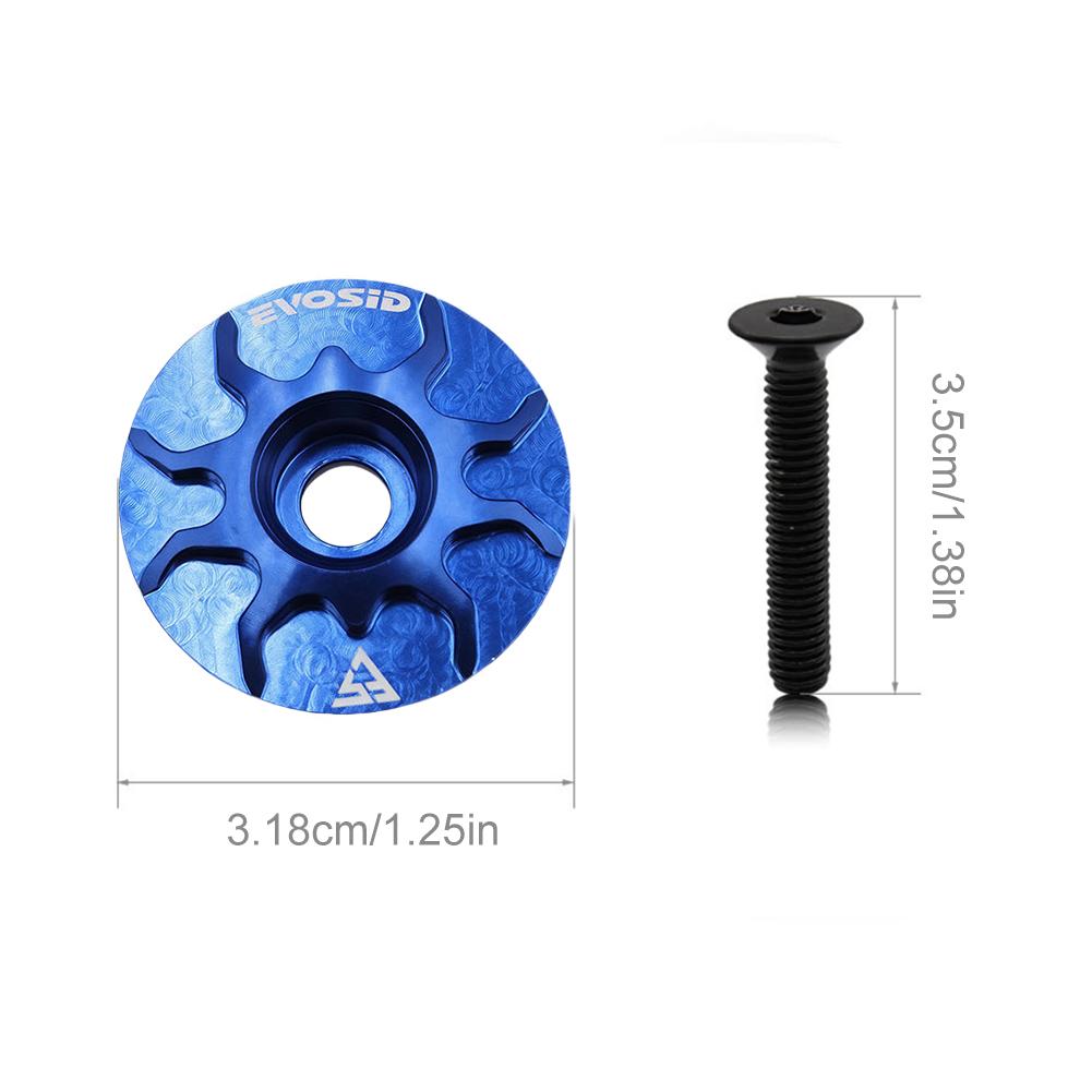 Bicycle Headset Cap with Screw MTB Road Bike Stem Headset Top Cap Cover Aluminium Alloy for Fork Head Tube Cycling Accessories