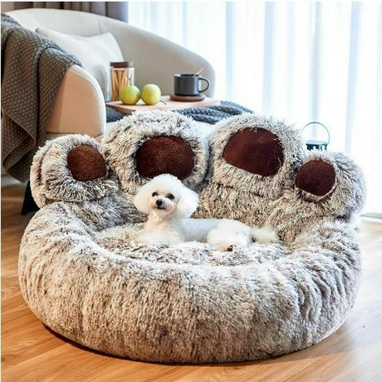 

New Large All-Season Indoor Bear Paw Dog House Nest 50cm Diameter