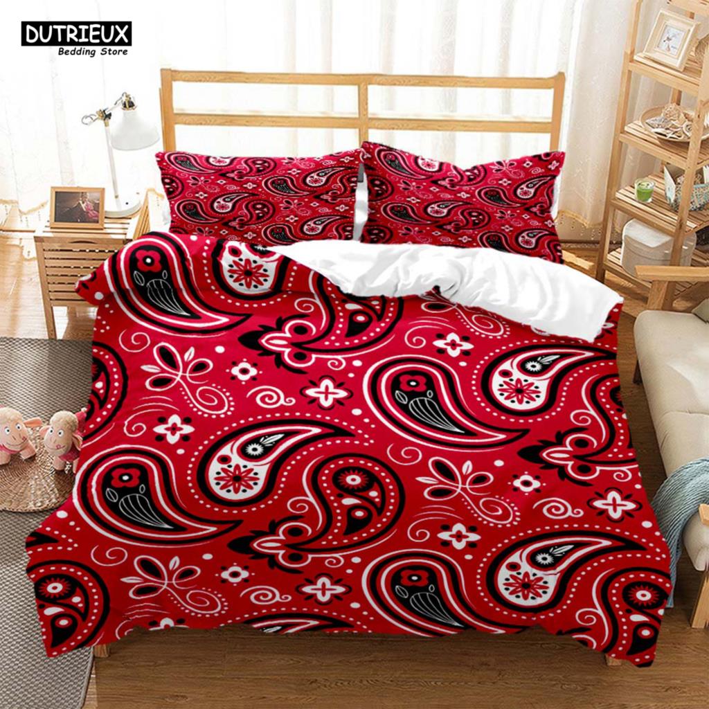 

Paisley Pattern Ethnic Style 3D Printed Bedding Queen Bedding Set Soft And Comfortable King Size Bedding Set EU Single(135*200cm)3pcs