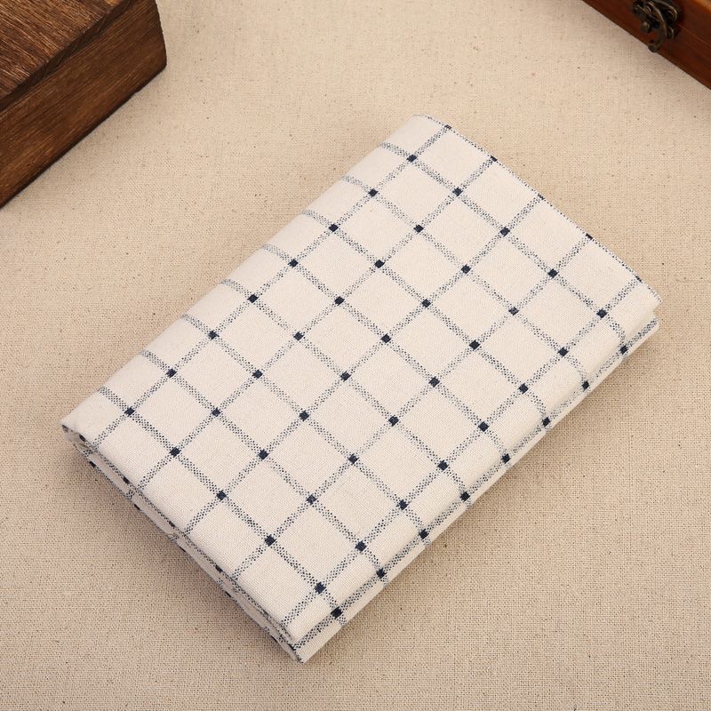 

Beige White Grid European Cotton and Linen Tablecloth Fabric Coffee Table Cloth round Table Cover Rectangular Fabric New Arrival Set Gingham (Banding) 65 * 65cm