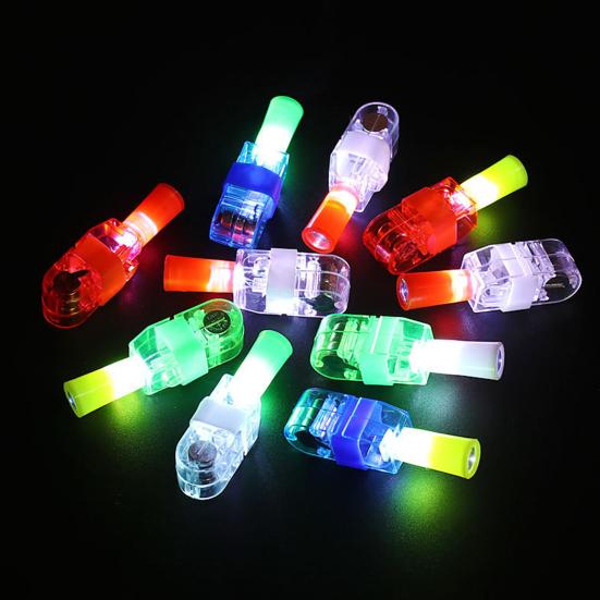 10Pcs Finger Lamp Long-Lasting LED Projection Finger Light Toys Elastic Band