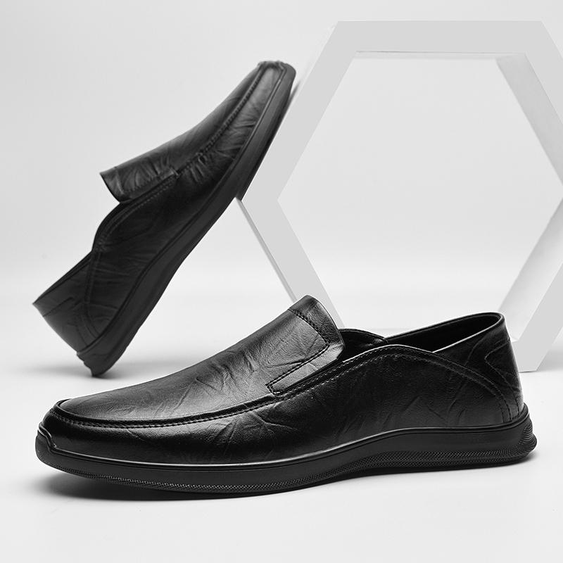 ModeKlassiska Herr Loafers Fritidspromenad Läderskor för Män Casual Skor Mockasiner Andningsbara Sneakers Herr Körsko Komfort Flats