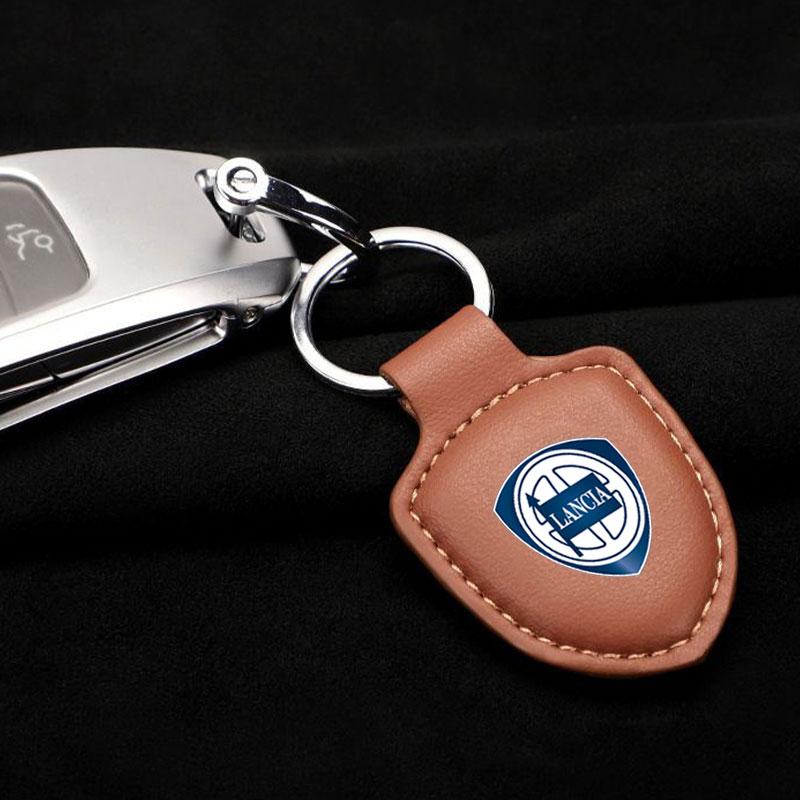 Car smart key case cover key wallet keychain shield shape Pendant ring for Lancia ypsilon delta musa nera thema STRATOS Y Phedra