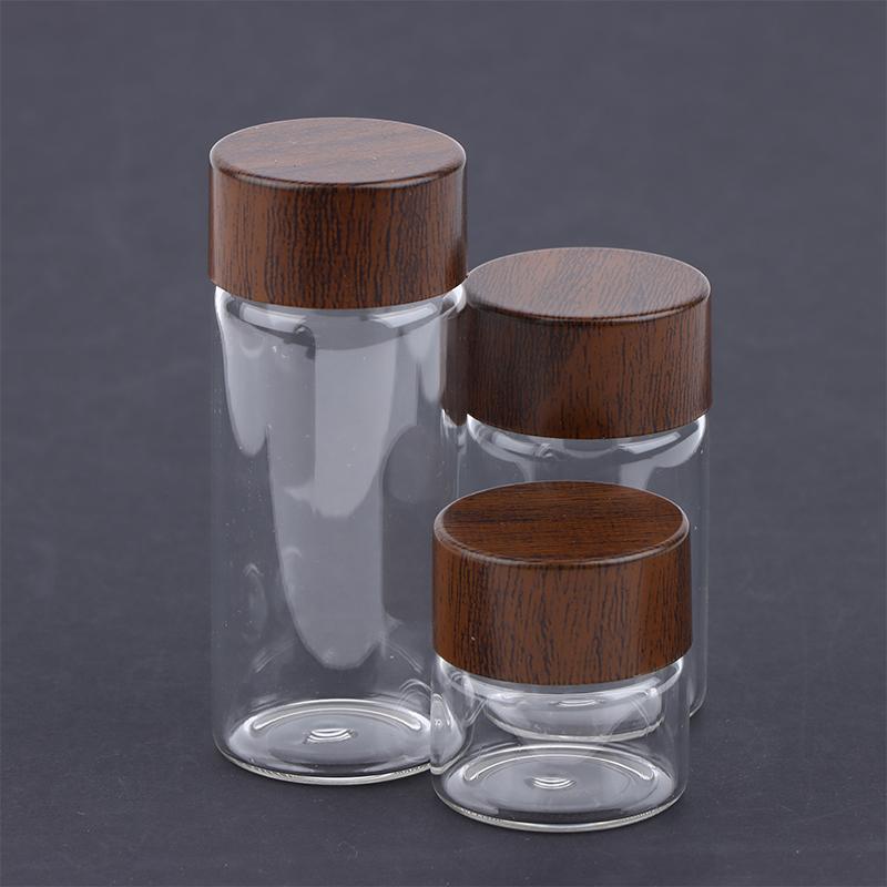 Mini Glass Bottles Airtight Jars for Kitchen Storage Coffee Beans Spices Candy Refillable Portable for Camping Picnic Office