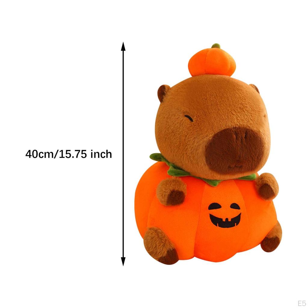 Capybara Plush Decor, Cute Stuffed Animal with Pumpkin Body for Boys Girls, Teens