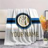 Benutzerdefinierter Name Inter Mailand 2 Flanelldecke, Hohe Qualität, Bequem für alle Jahreszeiten, Heimdekoration, Wärme und Komfort