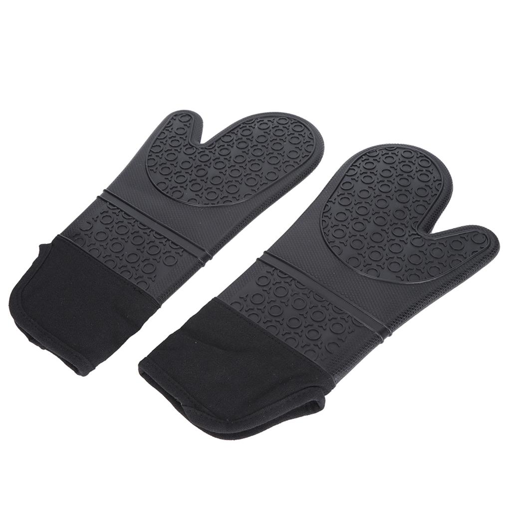 6Pcs Set Oven Mitts Hand Clip Pot Holder Silicone Heat Insulation Gloves Insulation Mat