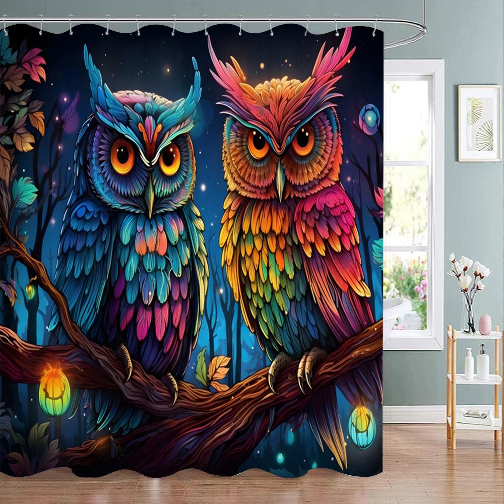 Funny Animal Shower Curtain Cute Cat in Flower with Butterfly Fluttering Polyester Fabric Washable Shower Curtain Bathroom Decor