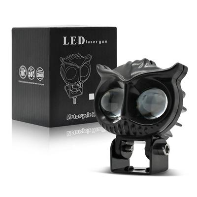 LED Motorcycle Spotlight Binocular Owl Two-color Small Steel Cannon Electric Vehicle Headlight Modified LED Lights Waterproof