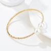 Elegantes Europäisches Brautarmband mit Glänzenden Strasssteinen & Perlen