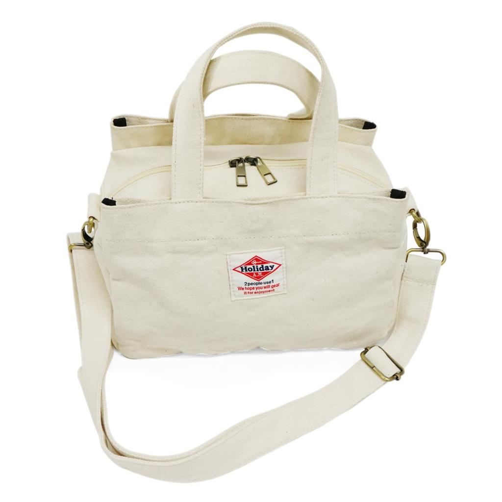 Holiday Shoulder Bag 18cm X X Canvas Tote Bag with Coaster A.M. Women's [Ivory/Size 25.5cm 14cm] (KB112)
