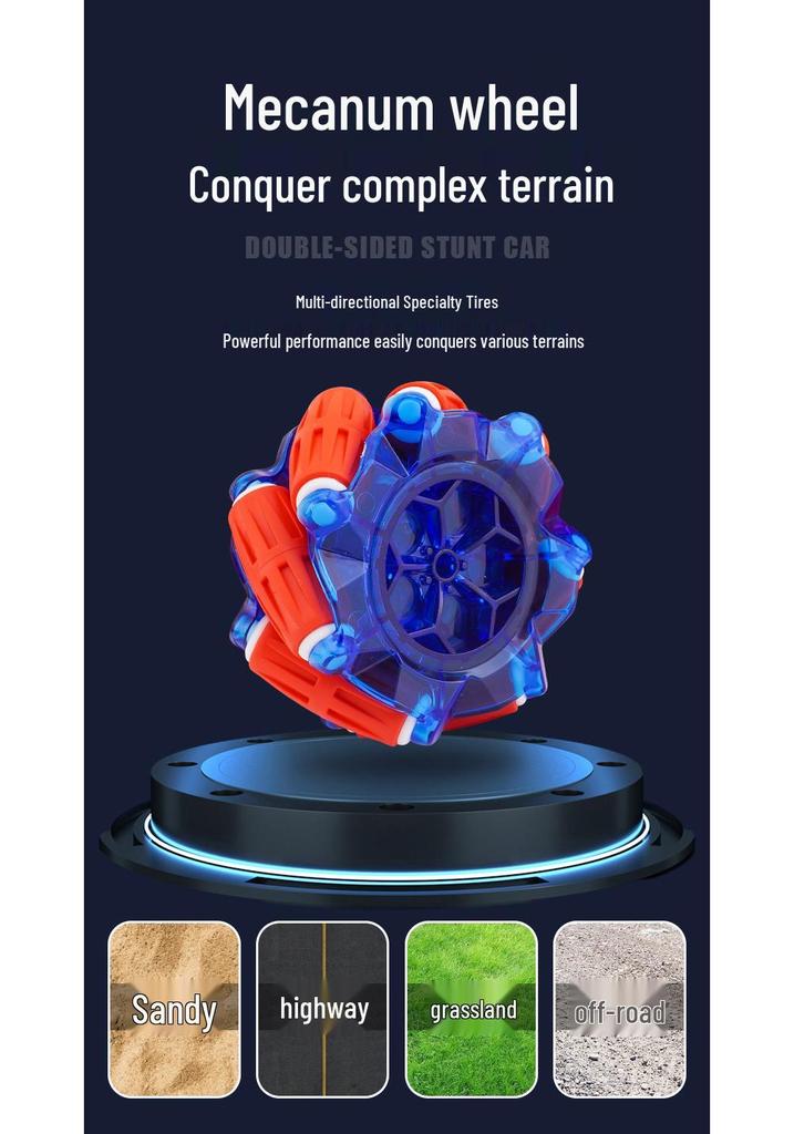 360° Flip Remote Control Stunt Car with Lights, Music, Gesture Sensing & Four-Wheel Drive