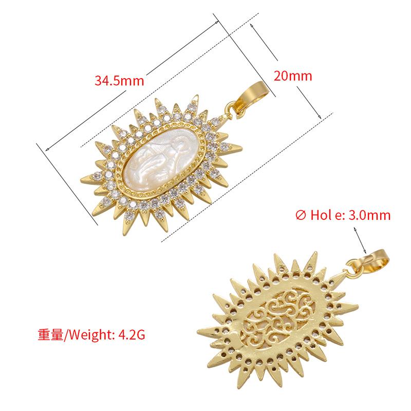 Christian Virgin Mary Charms Gold-plated Brass Pendant for Women DIY Handmade Necklace Charms Jewelry Accessories:VD1184