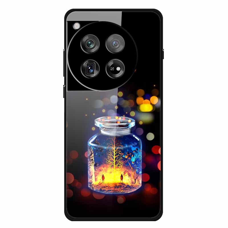 For Oneplus 12 12R Case Tempered Glass Luxury Hard Back Cover for Oneplus 12 12RCases Space Soft Bumpers for One Plus 12 5G Wolf